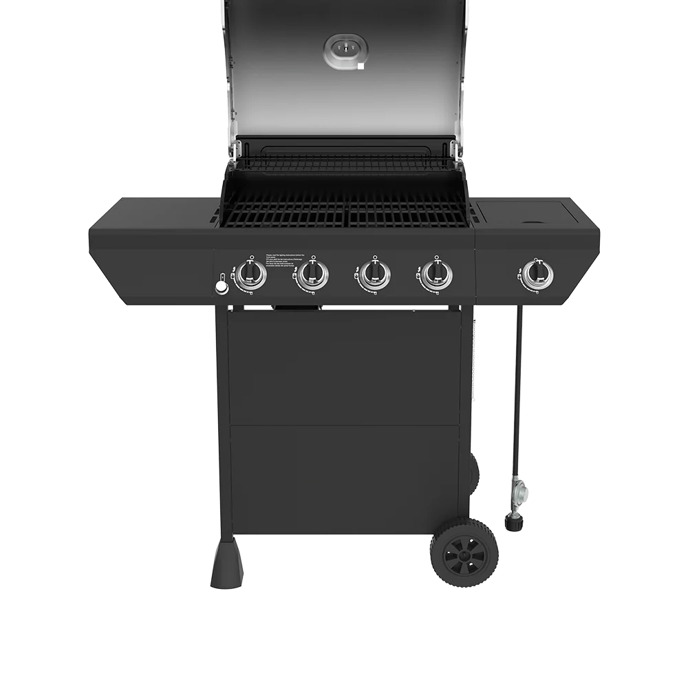 4-Burner Gas Grill in Black with Side Burner | Nexgrill
