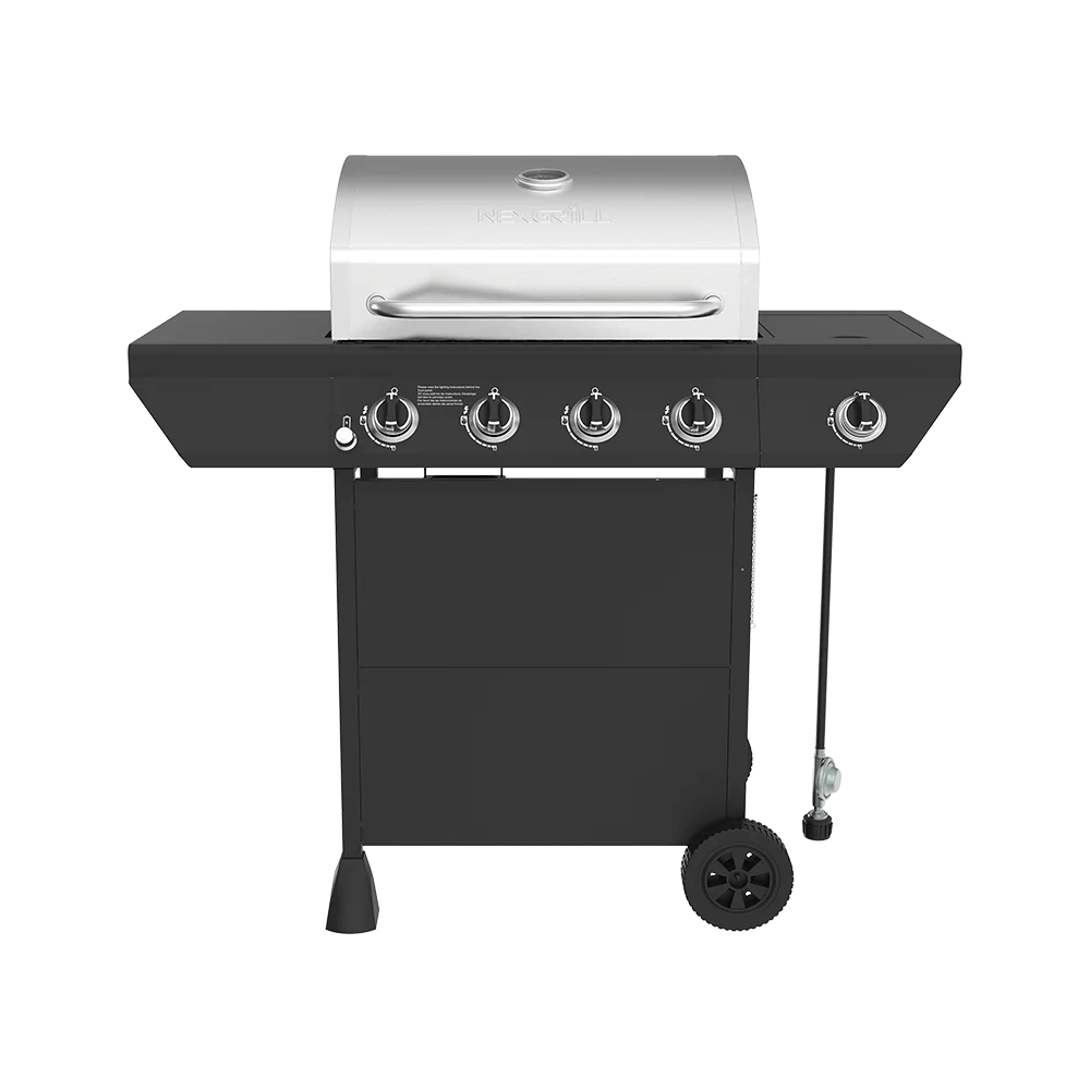 4-Burner Gas Grill in Black with Side Burner | Nexgrill