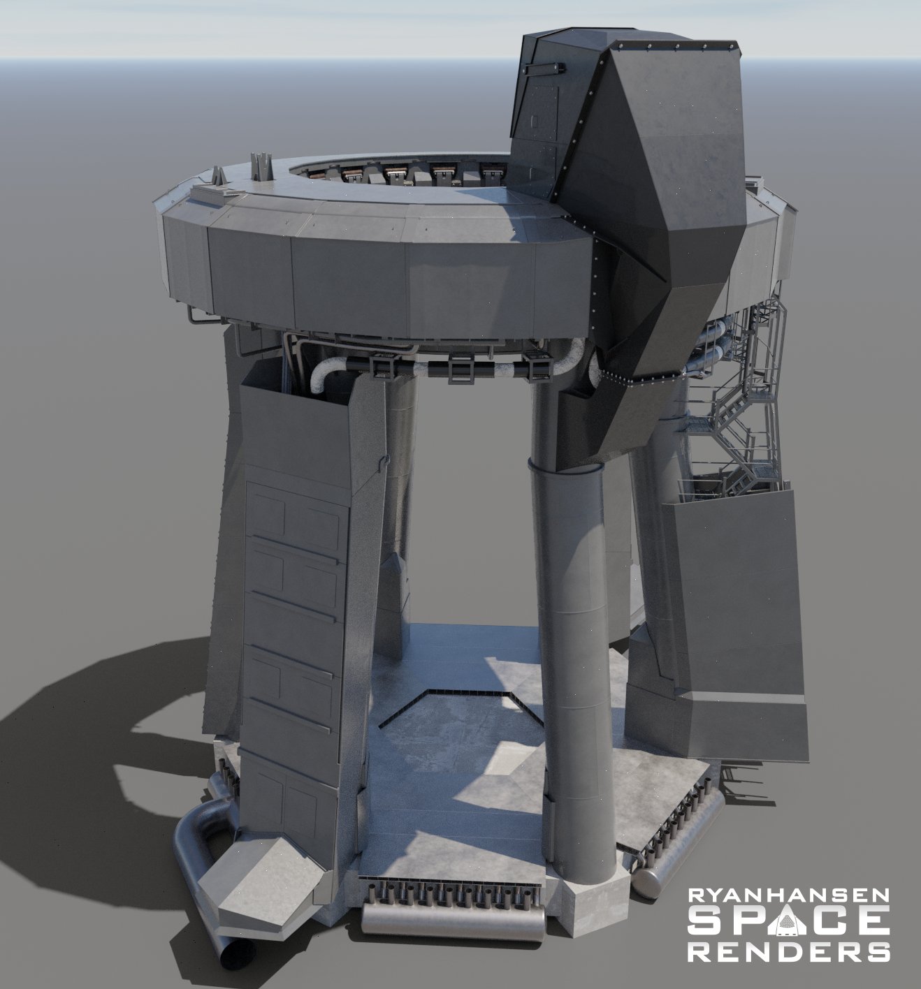 Renderings of the SpaceX Water Cooled Steel Plate