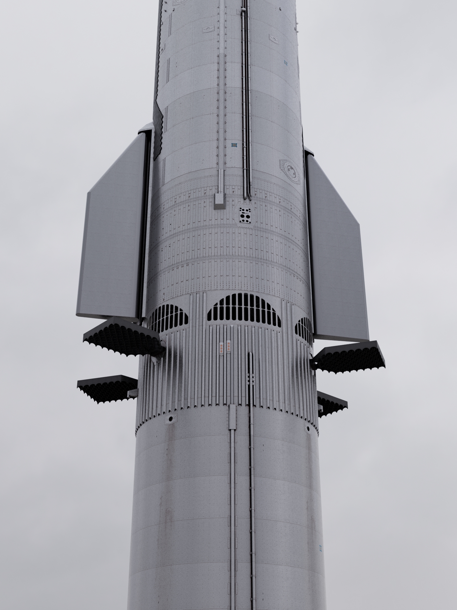 Renders of New SpaceX Hot Staging Starship Vents by Tony S TDSN19