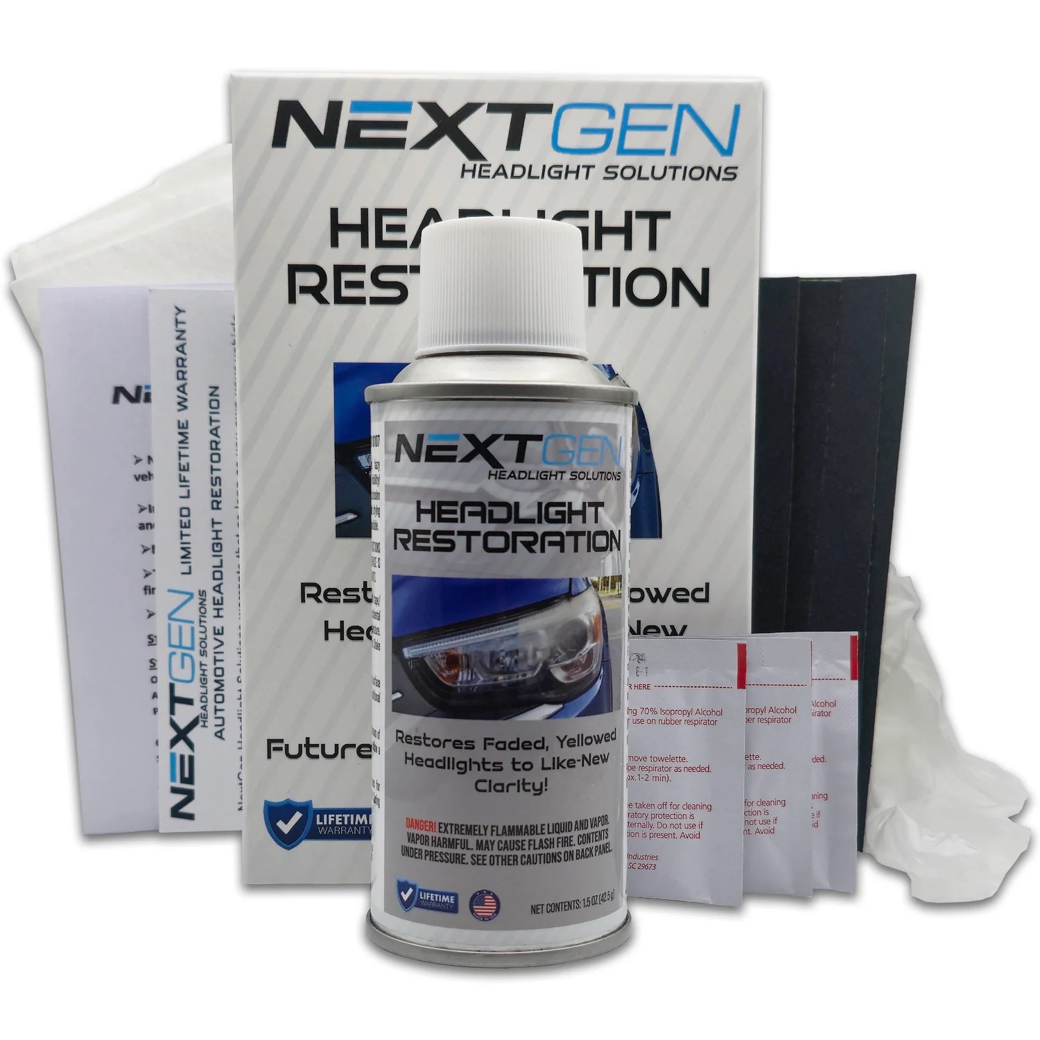 UV Headlight Restoration Kit | Long-Lasting Clear Coat – NextGen