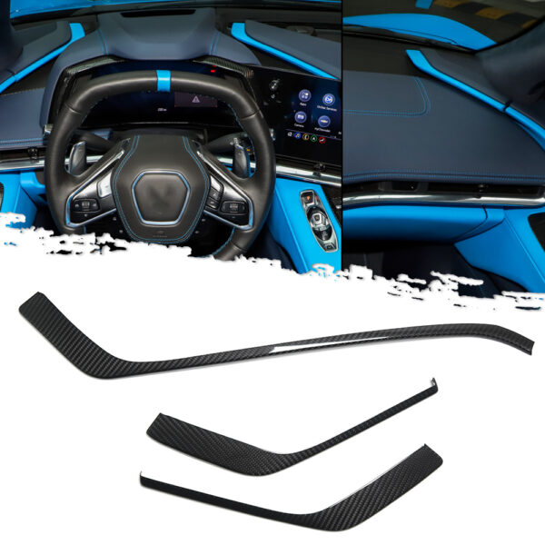 20202024 C8 Corvette Carbon Fiber Dash Pad Trim Cover Kit NextGen