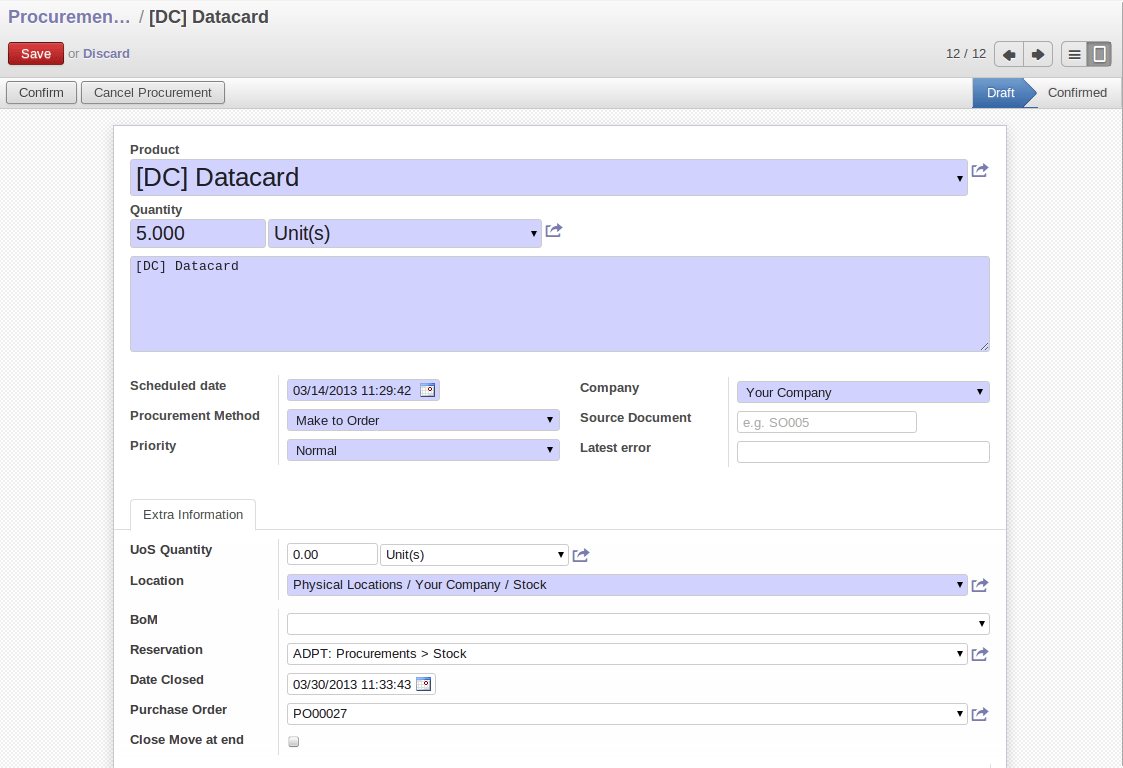 Scheduling Procurements NextGERP, the best ERP cloud solution for