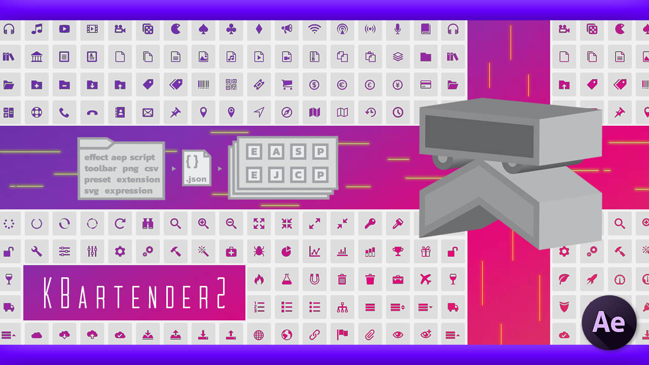【After Effects】『KBar』の拡張スクリプト『KBartender 2』の購入方法、ダウンロード・インストール方法、機能や使い方