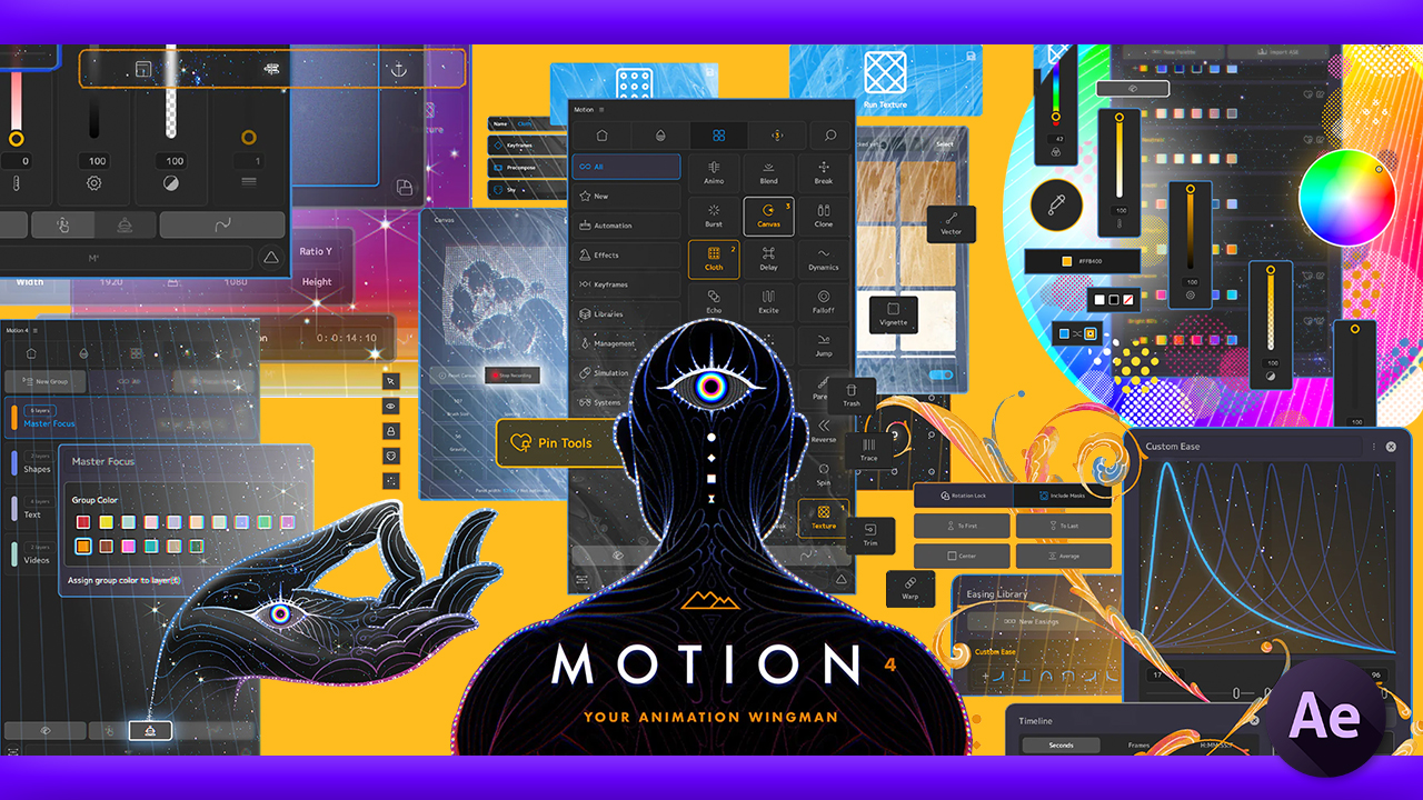 【After Effects】最強ユーティリティーツール『Motion4』の機能や使い方を徹底解説!!（完全版） After EffectsとPremiere Proの作業を効率化する方法