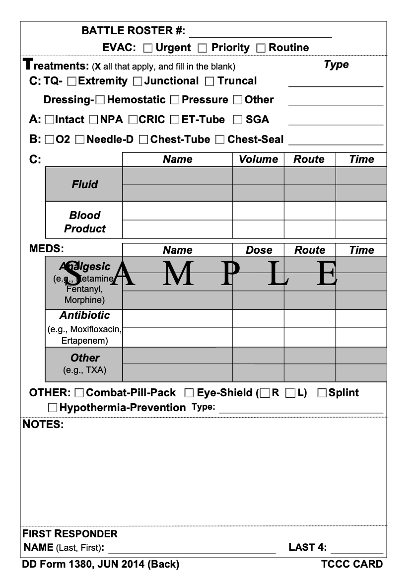 9line Medevac Card Printable