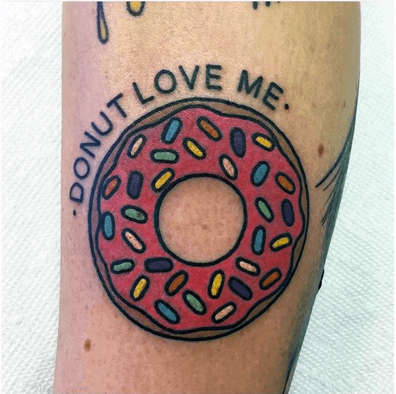 50 Donut Tattoo Designs For Men Confectionery Ink Ideas