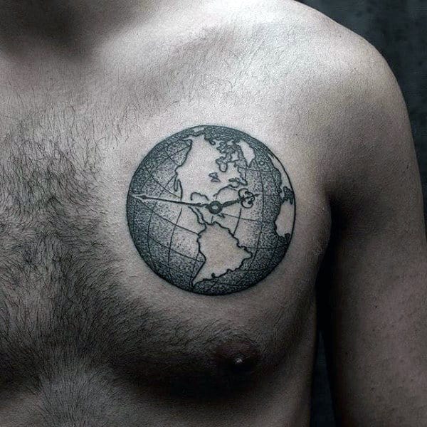 80 Globe Tattoo Designs For Men - Traveler Ink Ideas