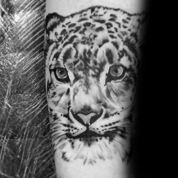 50 Snow Leopard Tattoo Designs For Men - Animal Ink Ideas 599_x_599_jpg