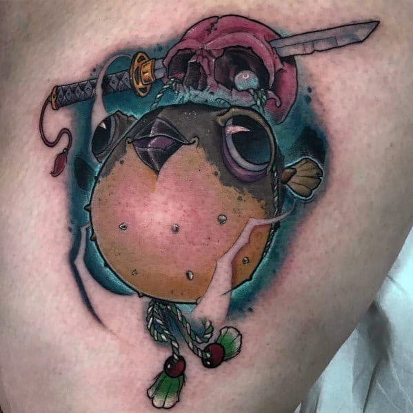 50 Pufferfish Tattoo Ideas For Men Tetraodontidae Blowfish Designs