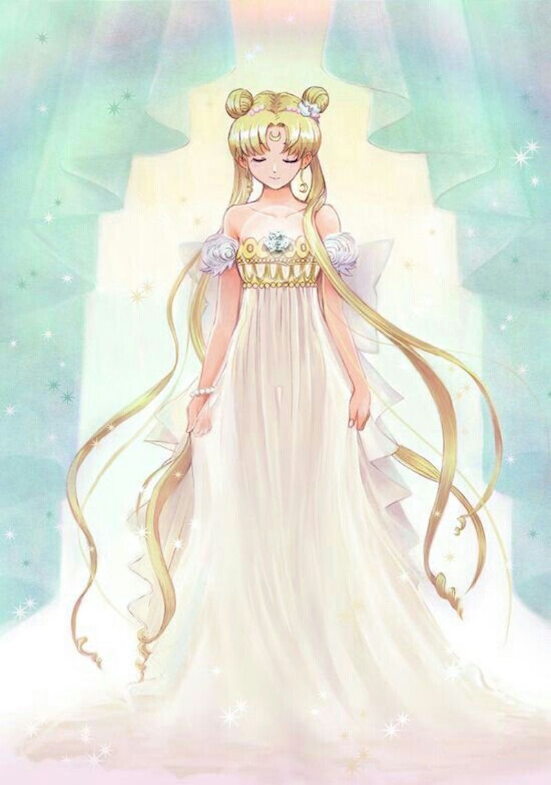 Sailor Moon Fan NAILS Princess Serenity Wedding Dress for