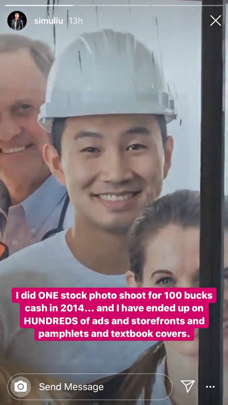 Simu Liu Regrets Doing 100 Stock Photo Gig Because His Face is Now
