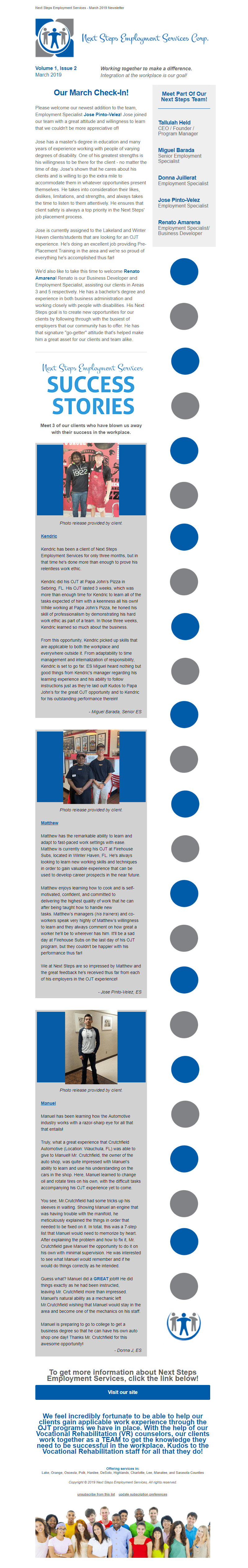 Next Steps Newsletter Issue 2 Next Steps Employment Services