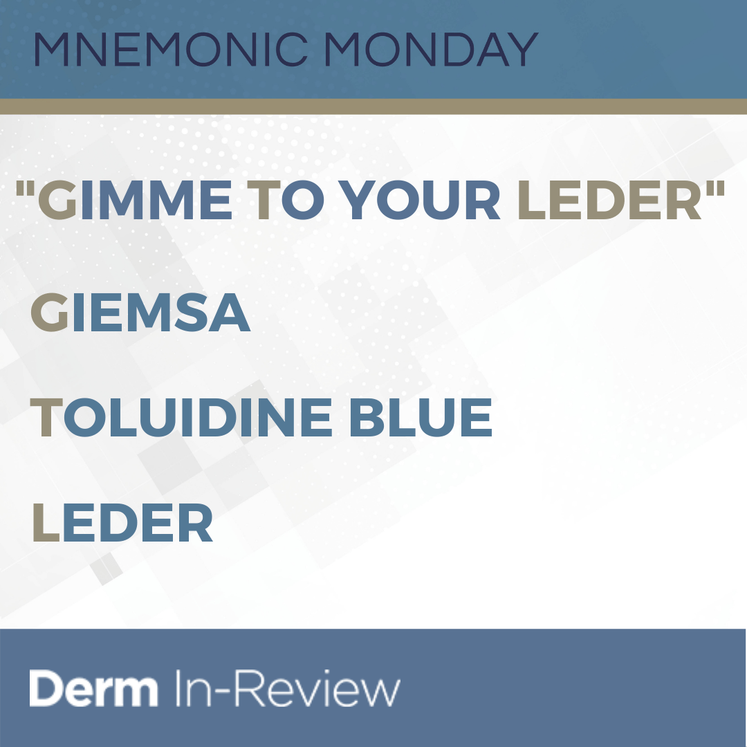 It's Mnemonic Monday! Stains for Mast Cells Next Steps in Dermatology