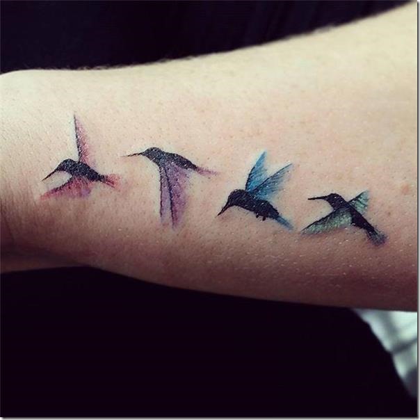 Delicate and artistic hummingbird tattoos » Nexttattoos