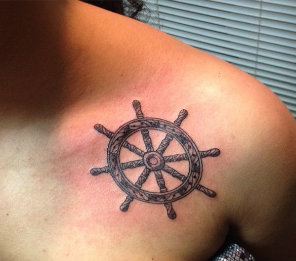 Ship Wheel Tattoos Designs And Meanings - Nexttattoos 528_x_599_jpg
