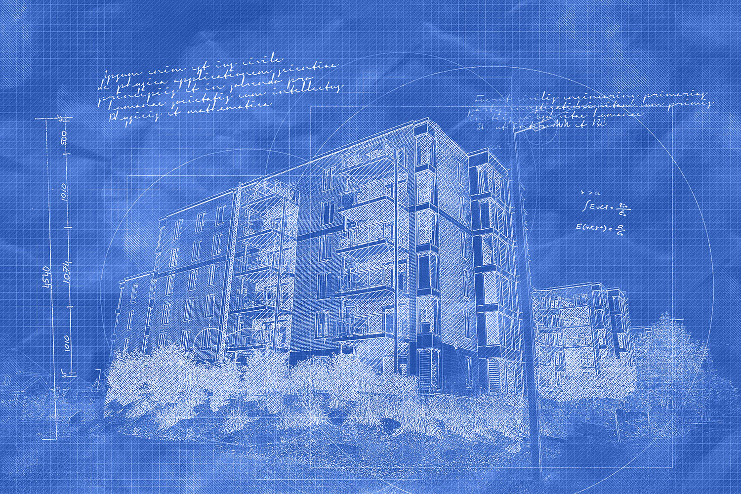 Condominium Building Construction Blueprint Design Image