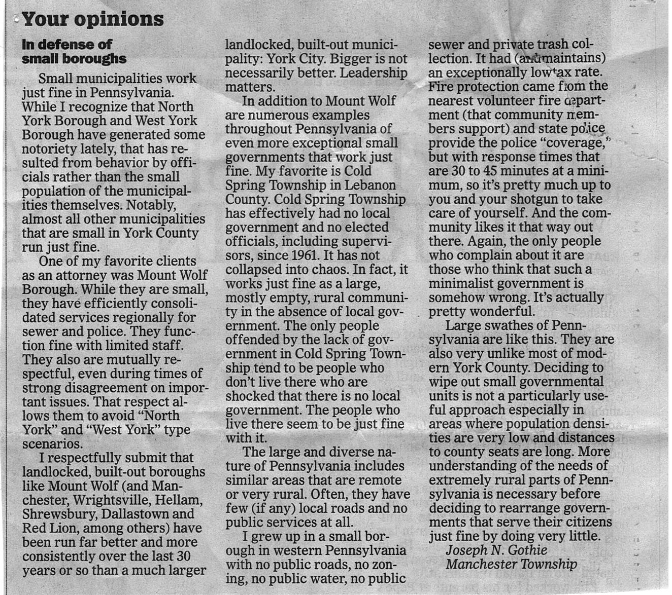 Mount Wolf Borough History