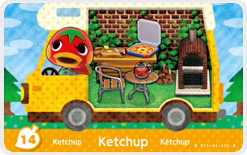 Ketchup Villager NFC Card for Animal Crossing New Horizons Amiibo