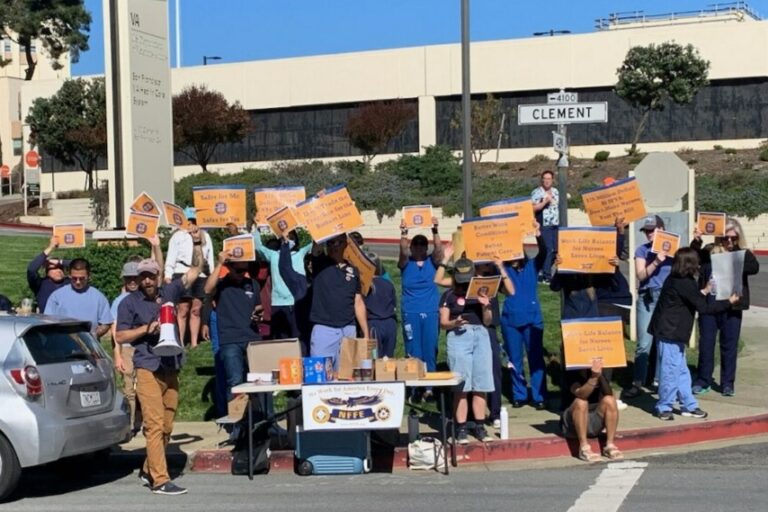 NFFE San Francisco VA Nurses Picketing in Protest of Planned Schedule
