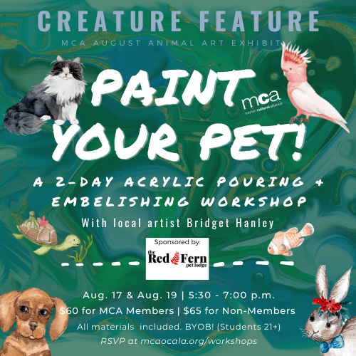 MARION CULTURAL ALLIANCE INC Creature Feature Paint Your Pets Art Class!