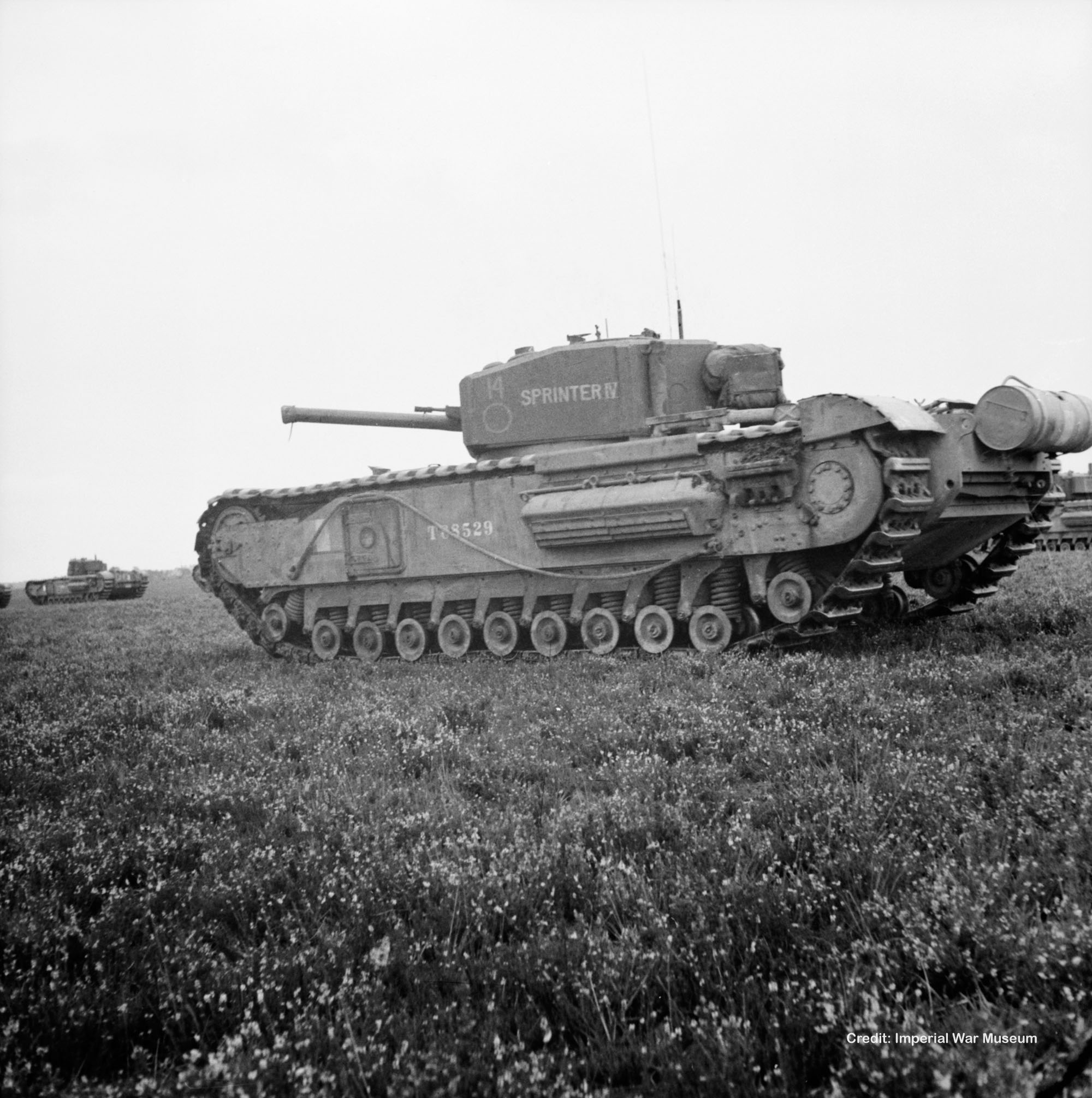 Churchill Tanks of 33rd Army Tank Brigade manoeuvre en masse New Forest Knowledge