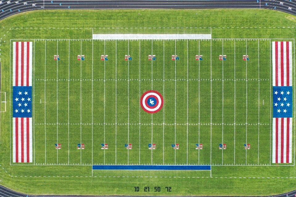 The Making of American Football Stadiums Line Marking Machine