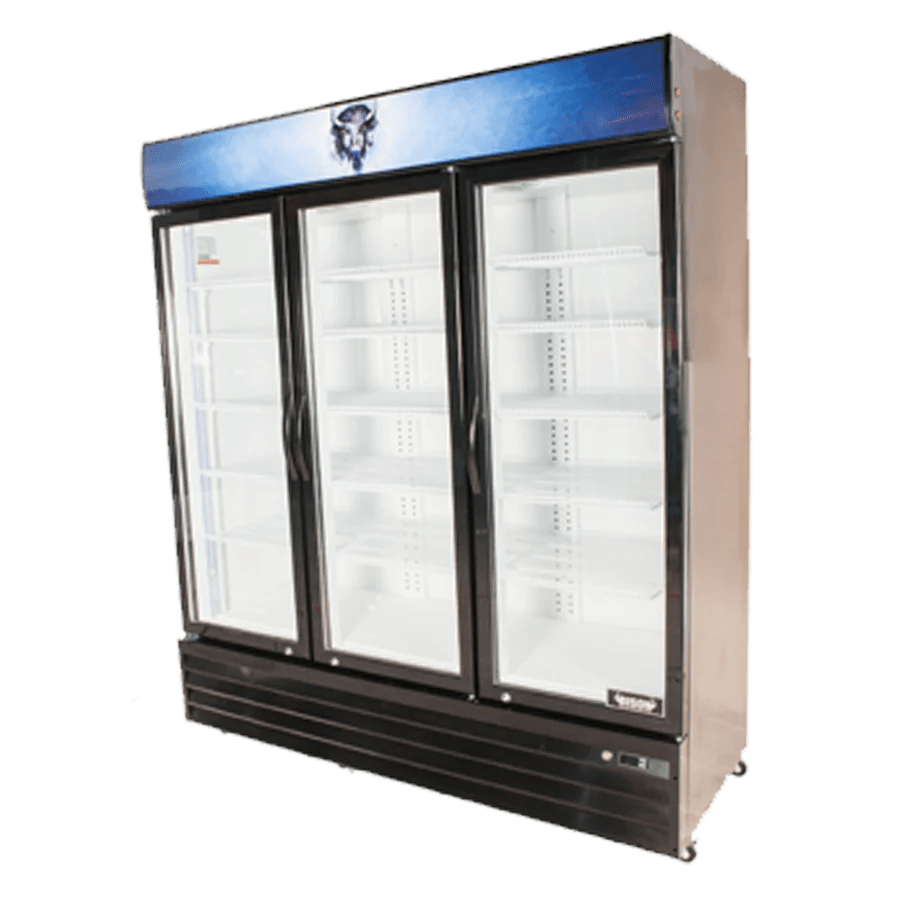 ReachIn Glass Door Refrigerator, Bison Newark Food Service Equipment