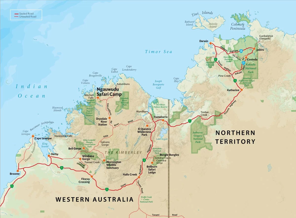 Location Mitchell Plateau Ngauwudu Safari Camp