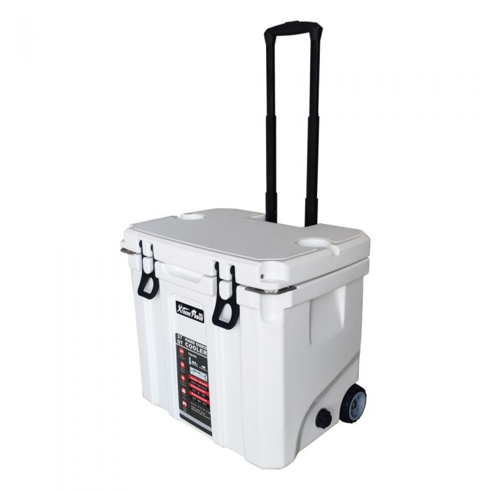 XP 37QT ROTOMOLDED ROLLING COOLER WHITE NGC Industries