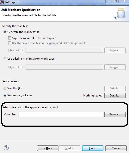 Creating a JAR with manifest in Eclipse NgDeveloper