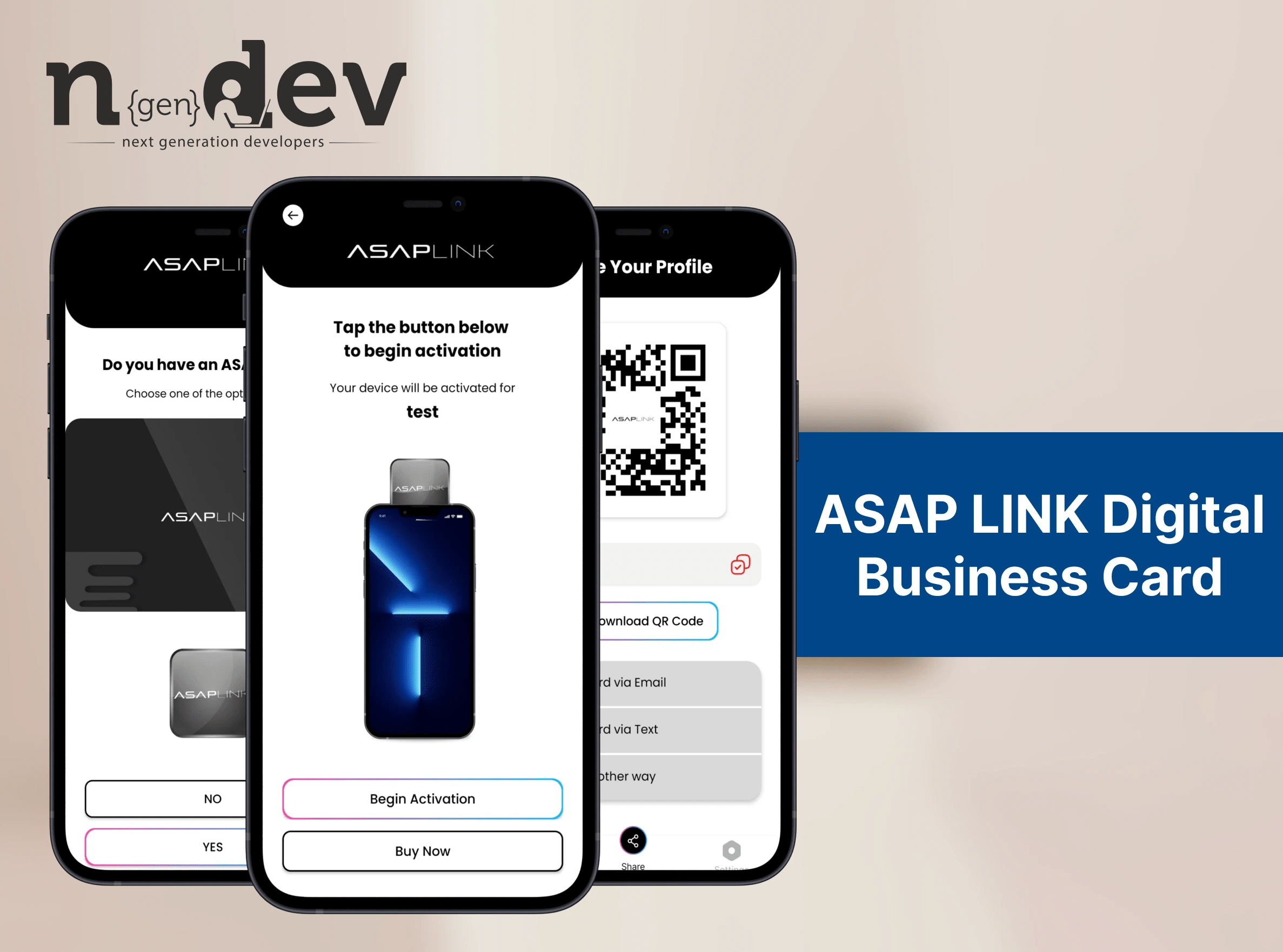 ASAP LINK Digital Business Card Custom  & Mobile App