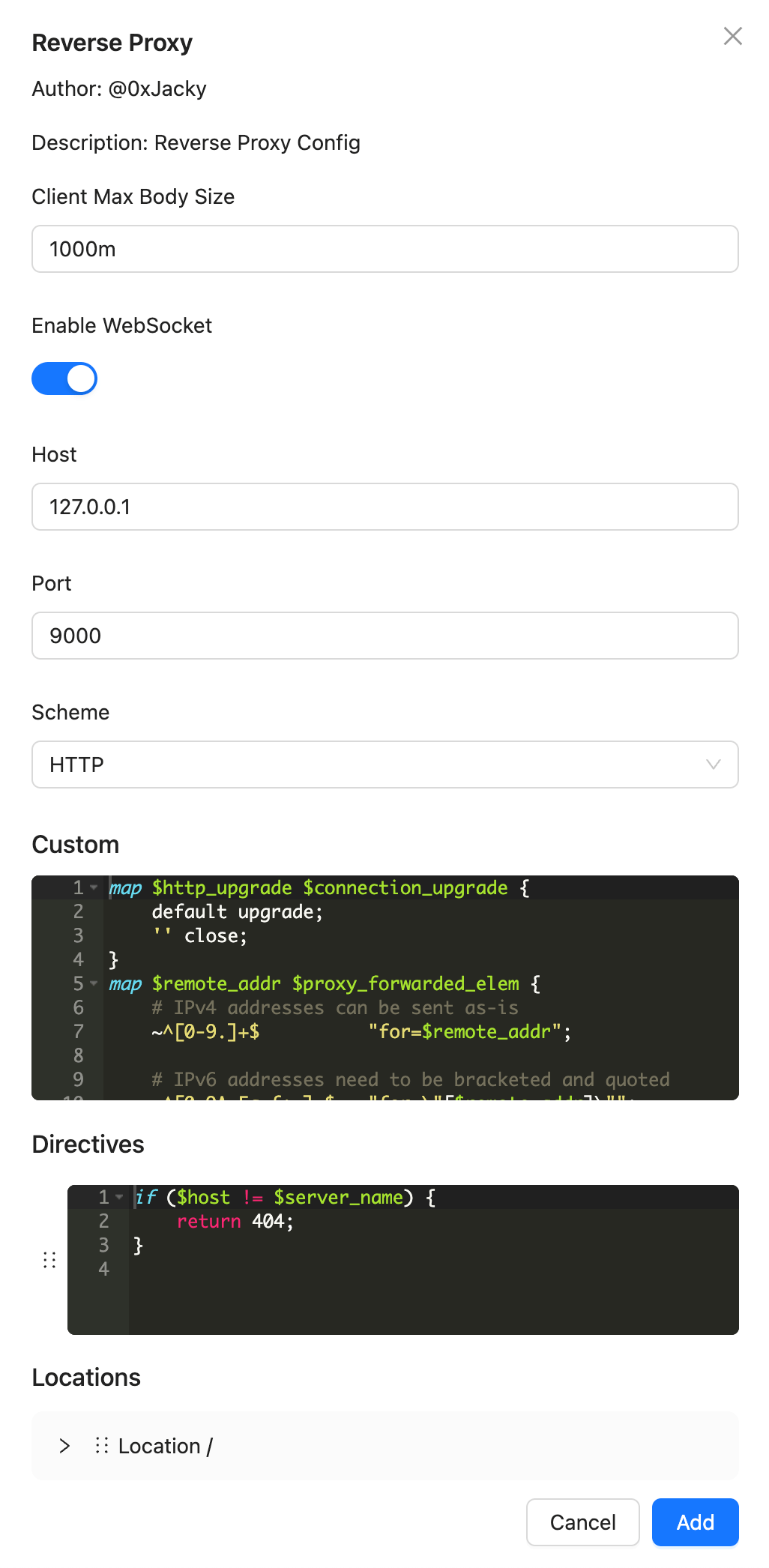 Config Template Nginx UI