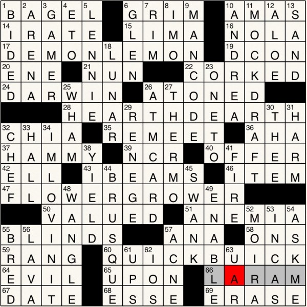 Aries Crossword “No Rhyme No Reason” (9/3/16) New Grids on the Block