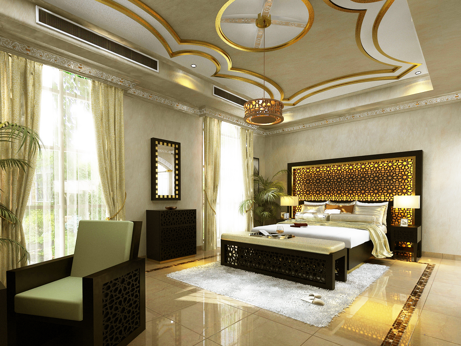 Arabesque Master Bedroom Abu Dhabi UAE « NGS Architects