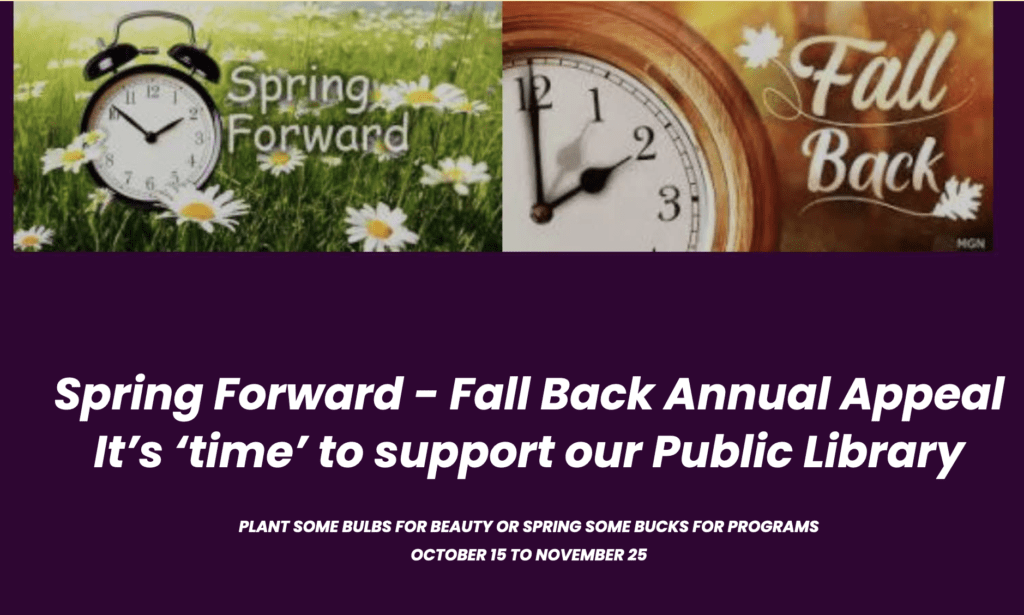 Spring forward, Fall back and support the Library! NGXchange