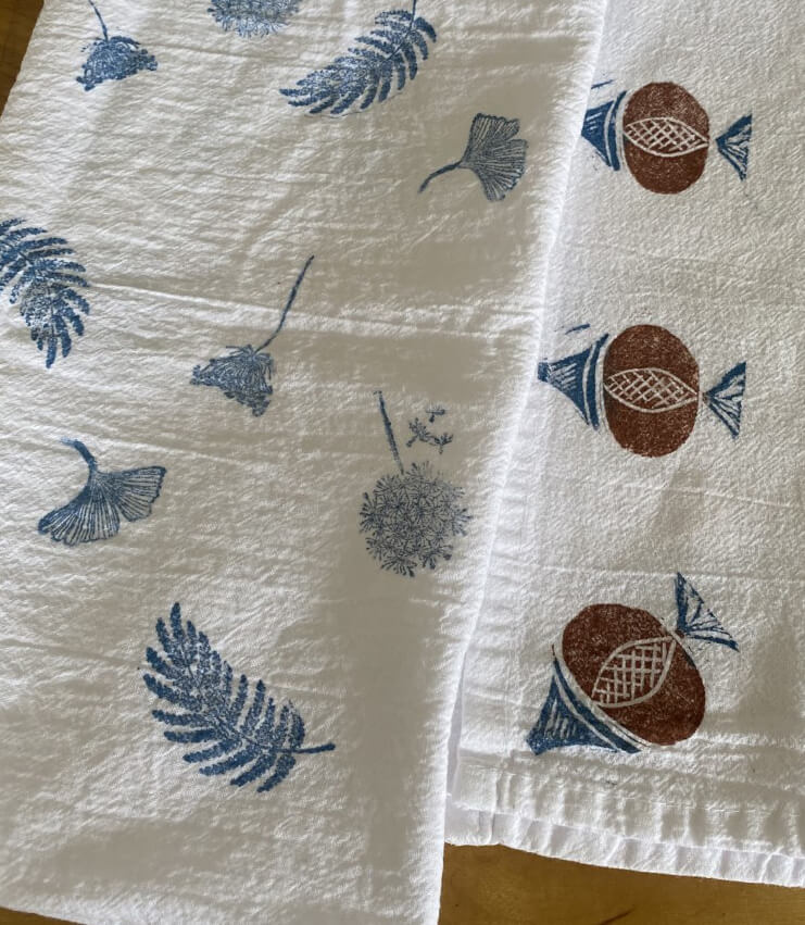 Handblock Printing Napkins and Gift Tags Nantucket Historical Association