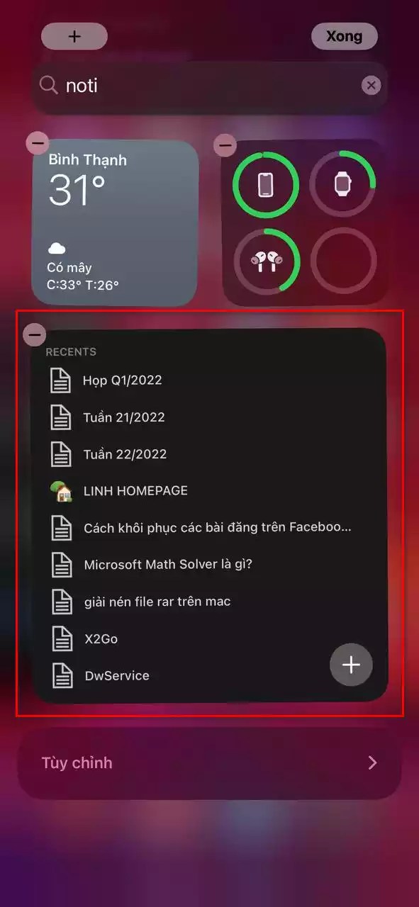 Cách sử dụng widget Notion trên iPhone