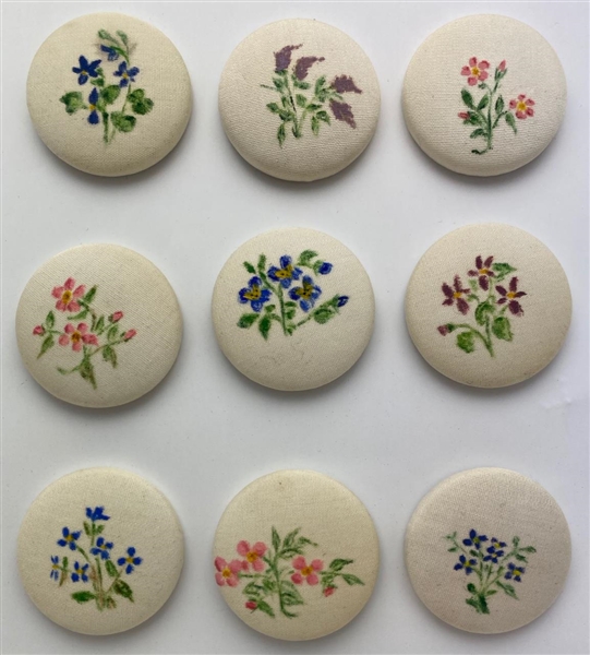 Lot Detail Fabric Flower Buttons