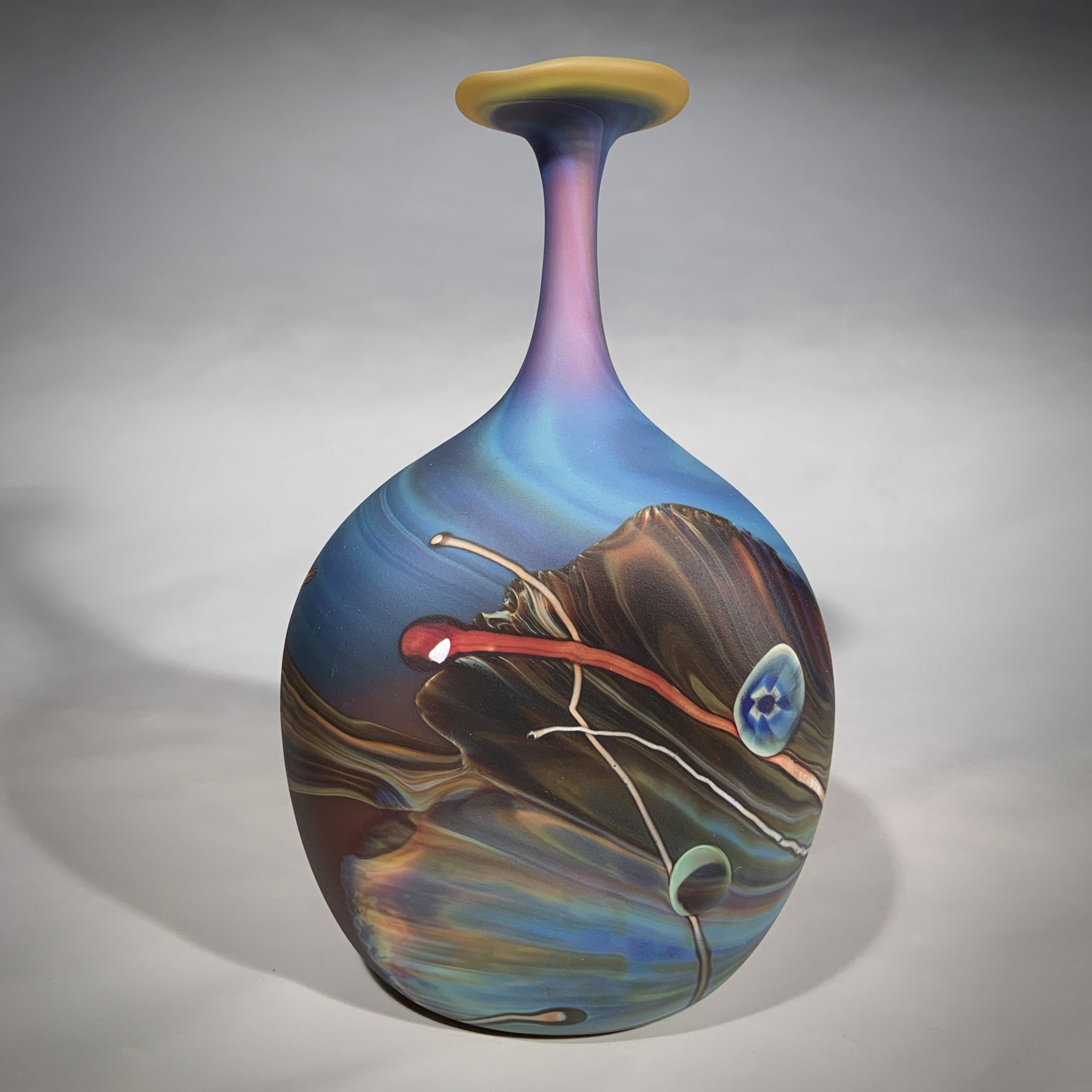 Colorful Art Glass Bottle League of NH Craftsmen