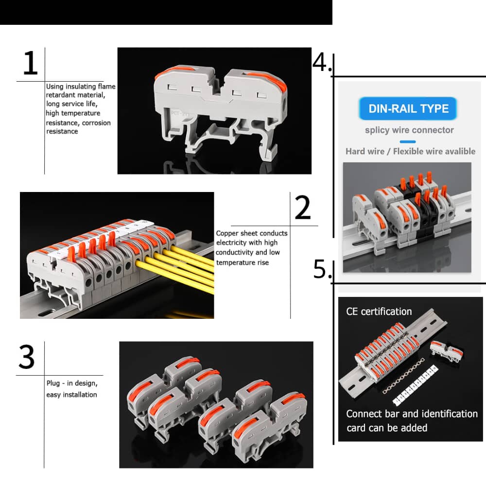 PCT211 UK Series Rail Type Quick Terminal Connector Din Rail Terminal Blocks Screwfix Tai