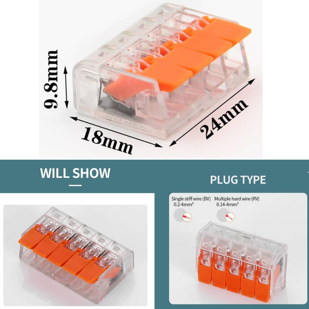 PCT414 4 Poles Spring Terminal Connector 4 Position Terminal Block