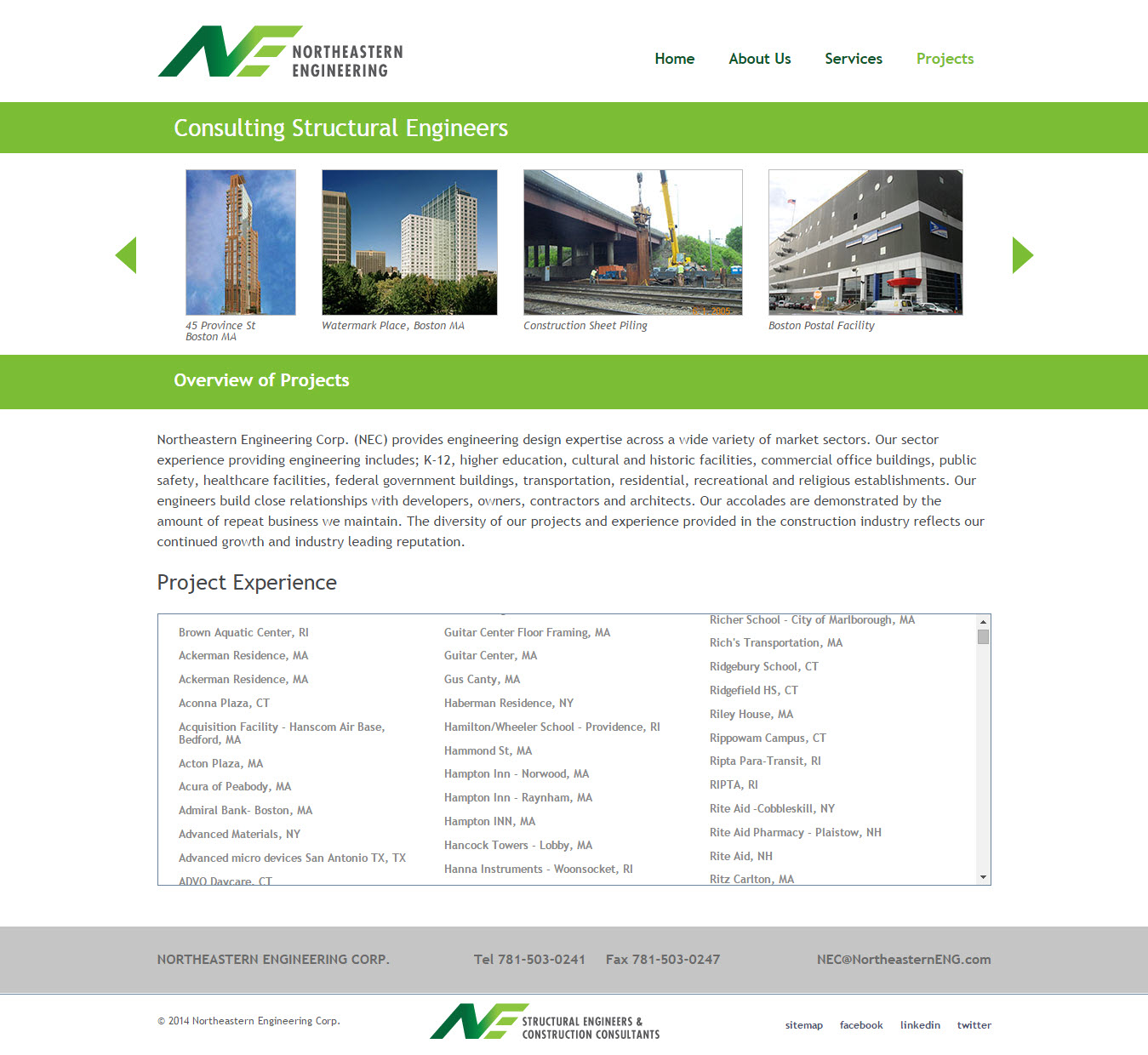 Northeastern Engineering Corporation New Hampshire Web Design
