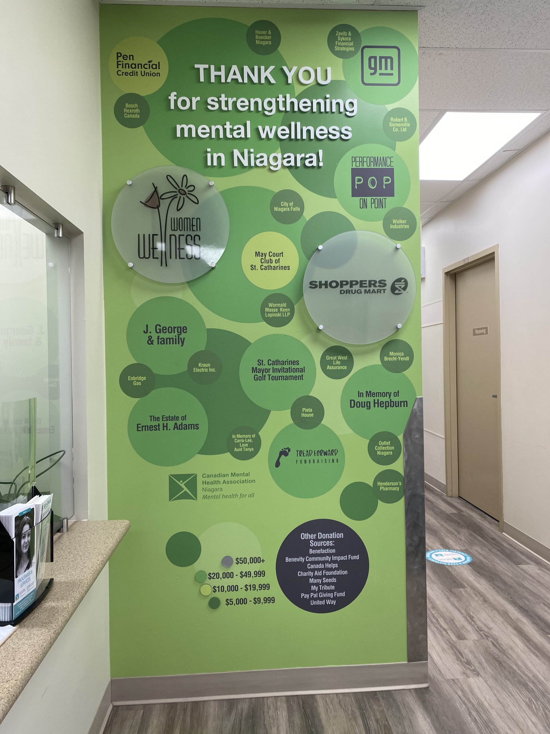 Donors Recognized at CMHA Wall Unveiling CMHA Niagara