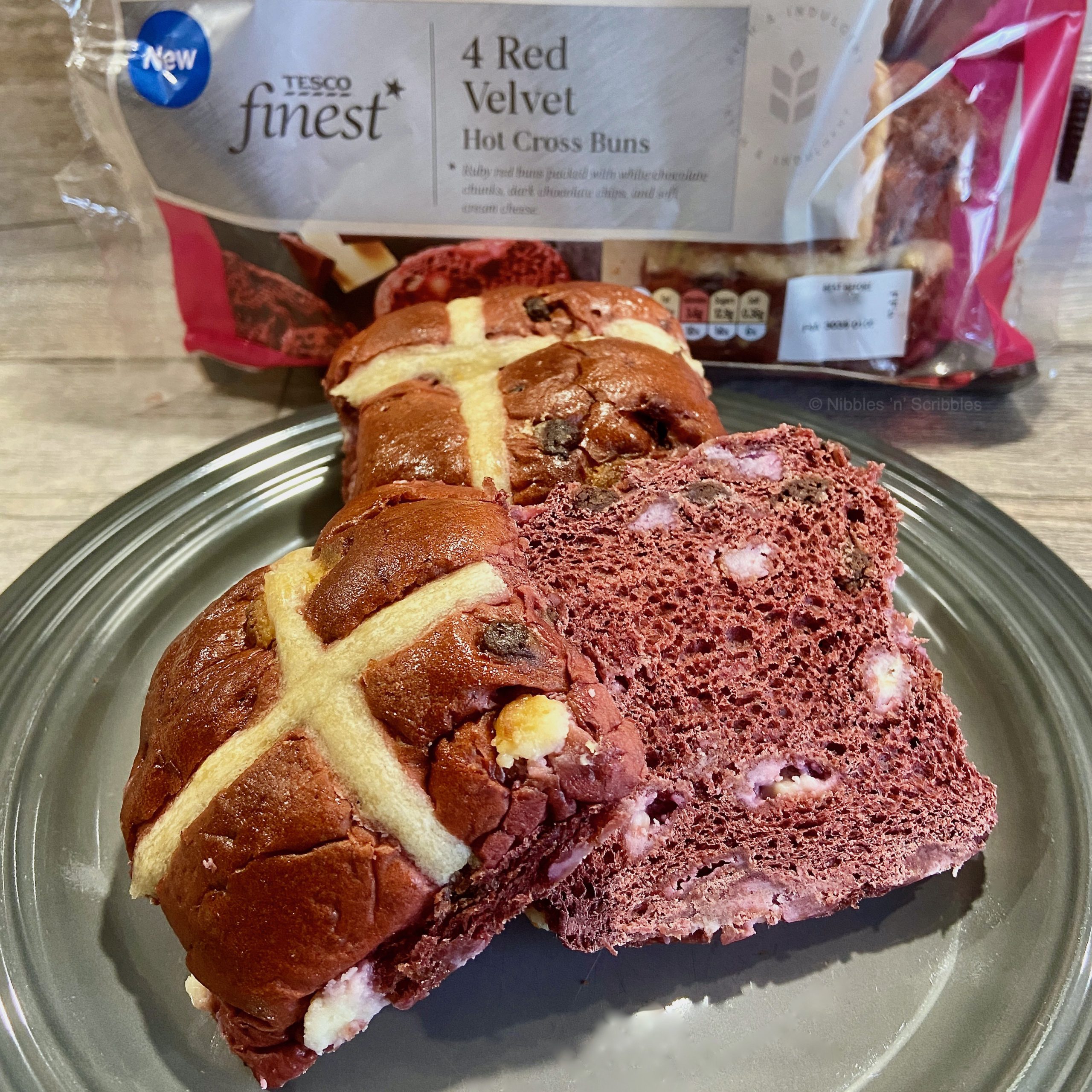 Tesco Finest Red Velvet Hot Cross Buns