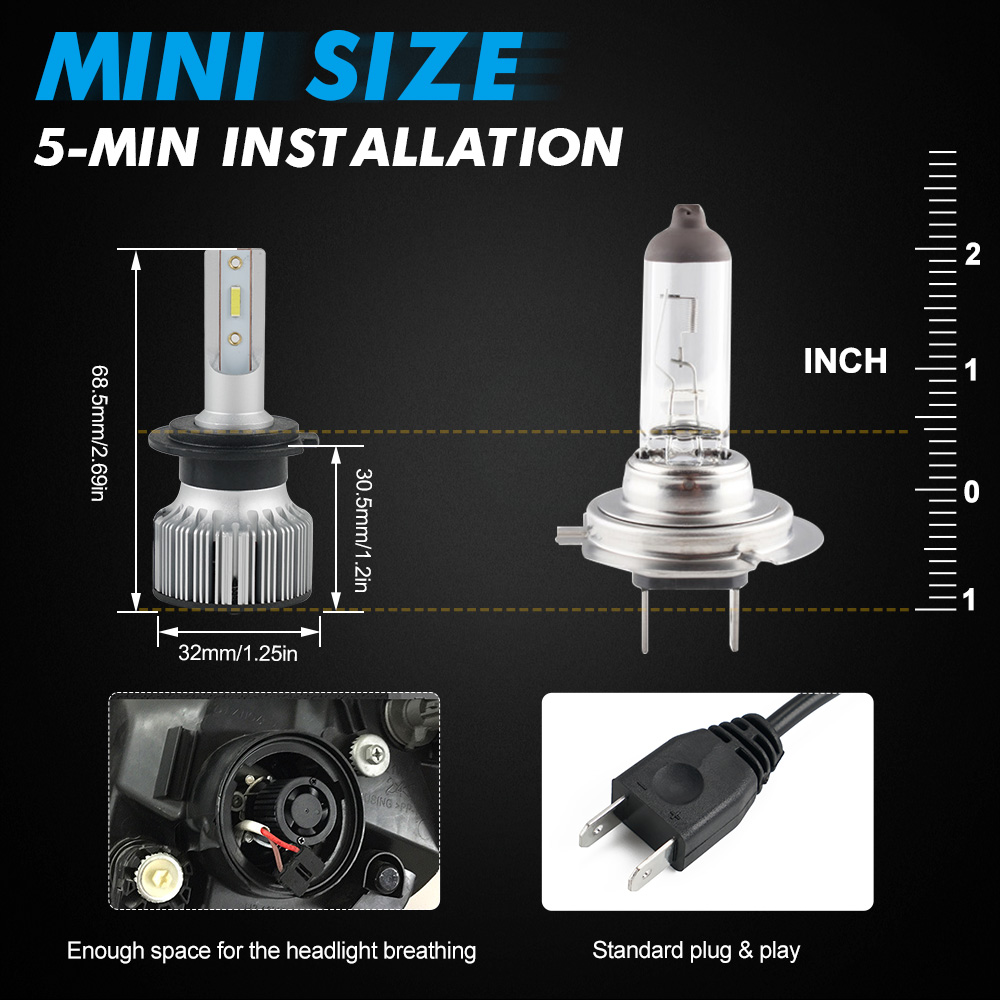 Paar H7 LED Scheinwerfer Birnen 60W 6000K für Mercedes W212 W211 W204 W203 S205 eBay
