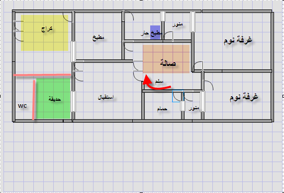 رسم هندسى شقة 90 متر