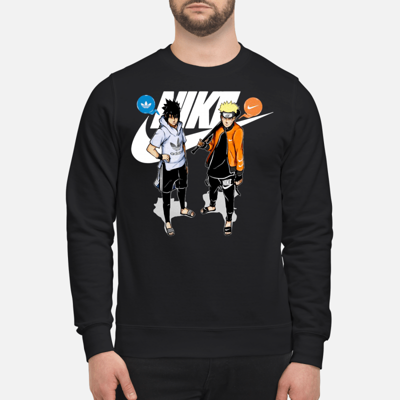 Naruto and Sasuke Nike Adidas shirt, hoodie, sweater and Vneck tshirt