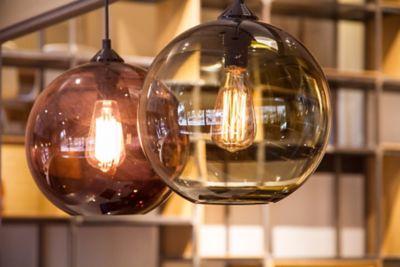 Edison Light Bulbs Accentuate Handblown Glass Shapes