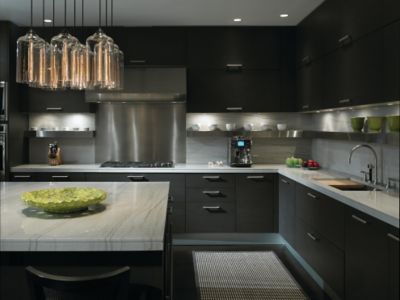 Gold Coast Condo Incorporates Contemporary Kitchen Lighting